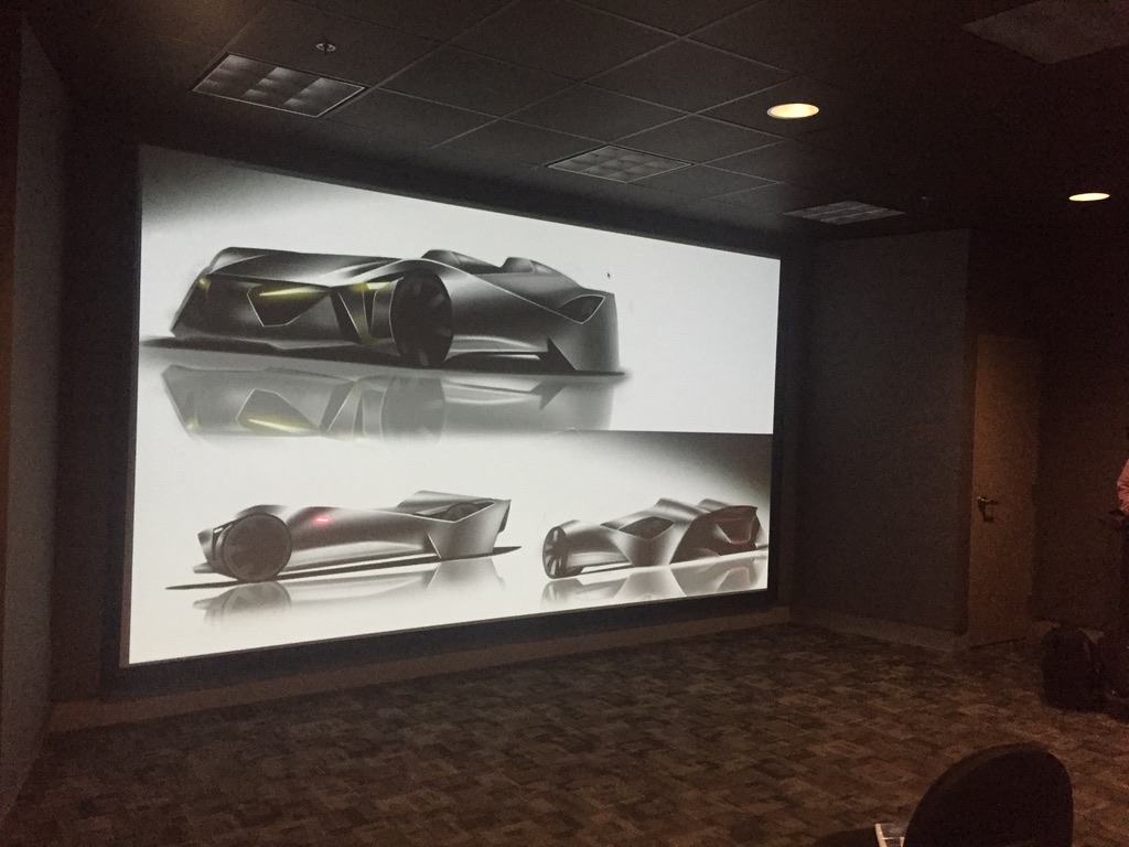 Final hypercar renders projected during studio critique