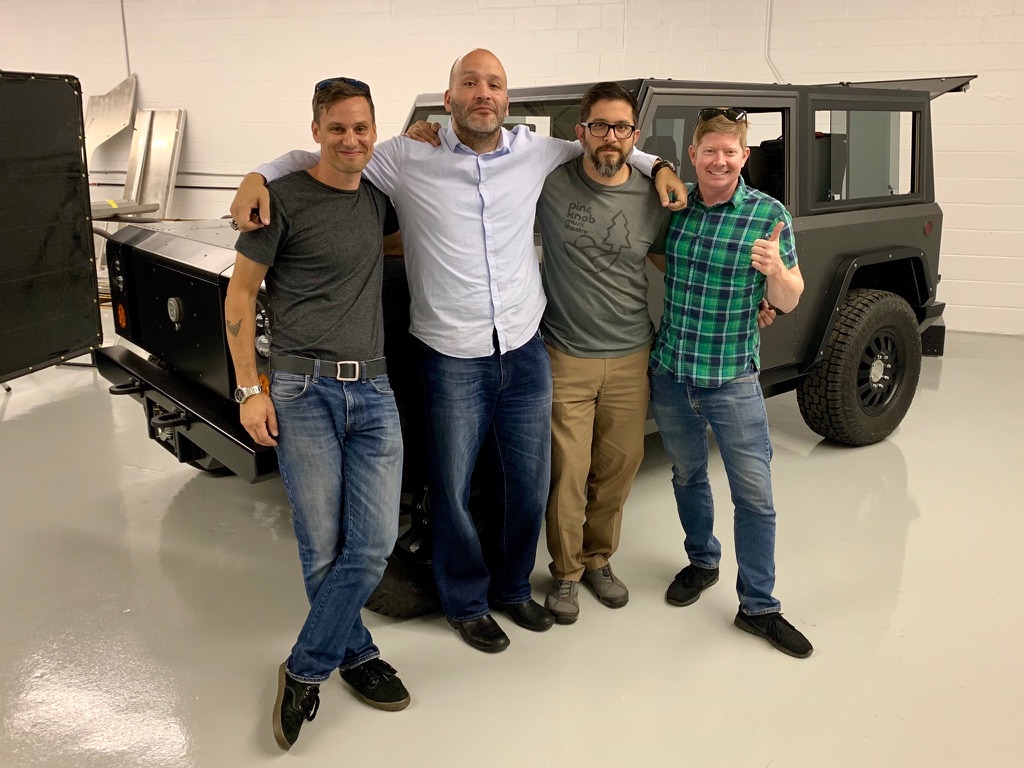 Scott and the LAND Labs team with a Bollinger B1 prototype